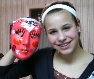 The Purim mask-making activity is one of the most popular with Rosh Hodesh girls.