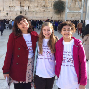 Eliza Moss-Horwitz, Lucy Sattler and Alexandra Schwartz at the Kotel.